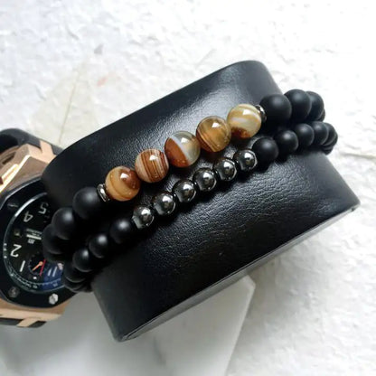 Hematite & Agate Bracelet